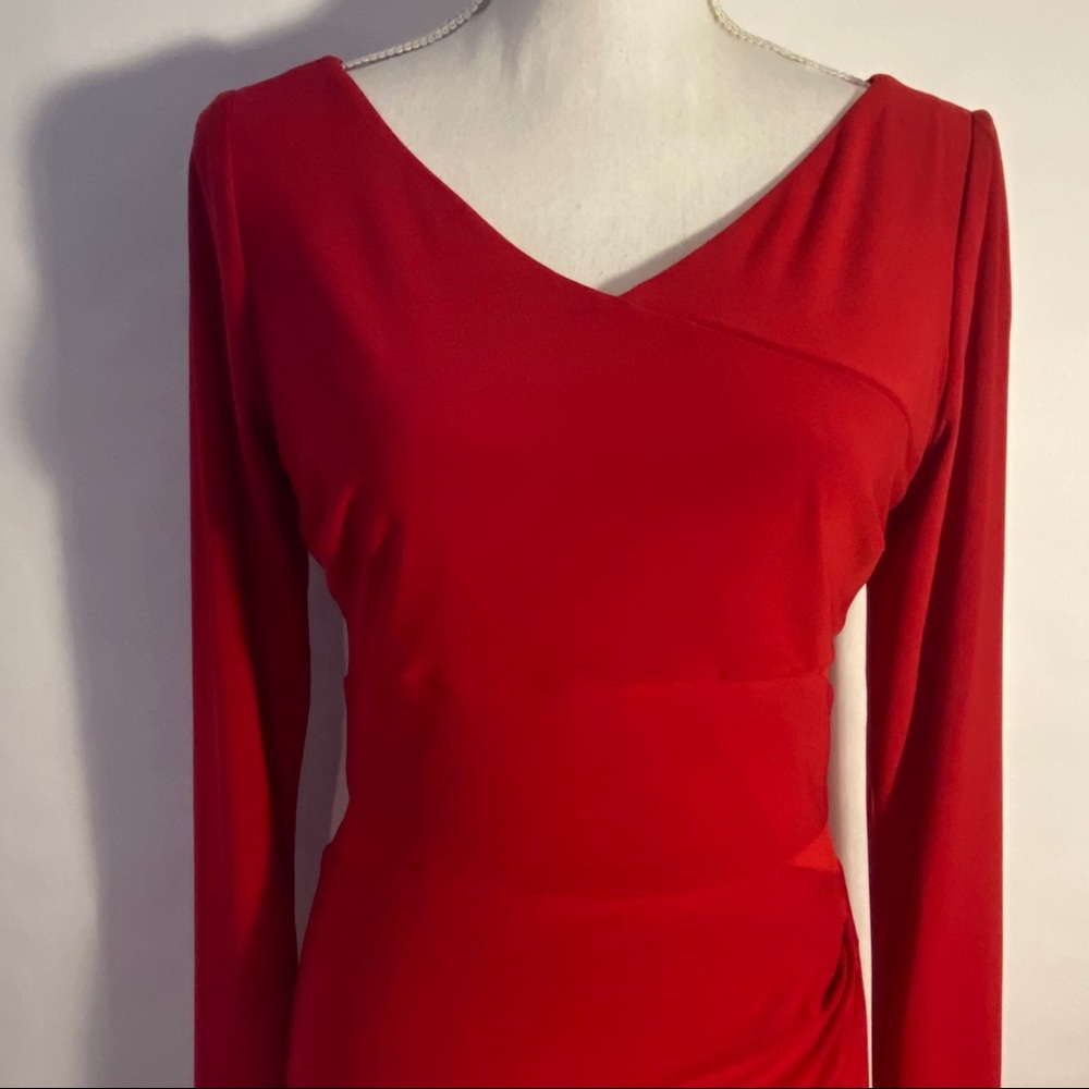 Lauren Ralph Lauren Red Long Sleeve Maxi Dress